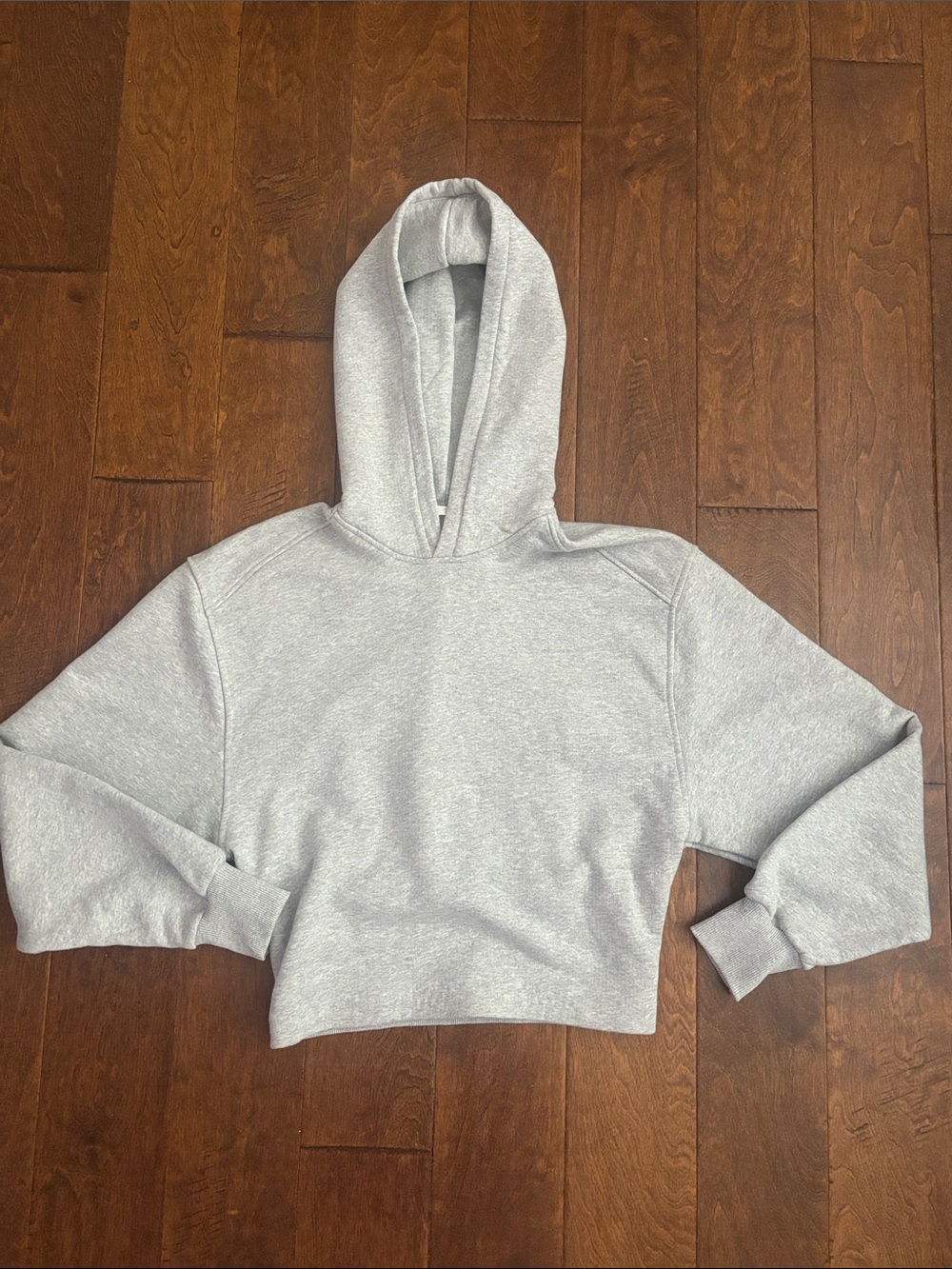 Zara Light Gray Cropped Hoodie Sweatshirt NWOT